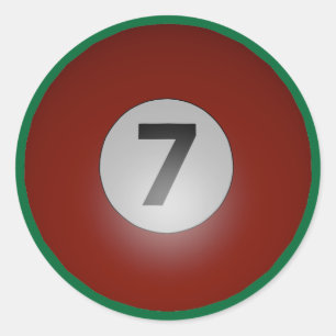 Billiards Seven Ball Classic Round Sticker