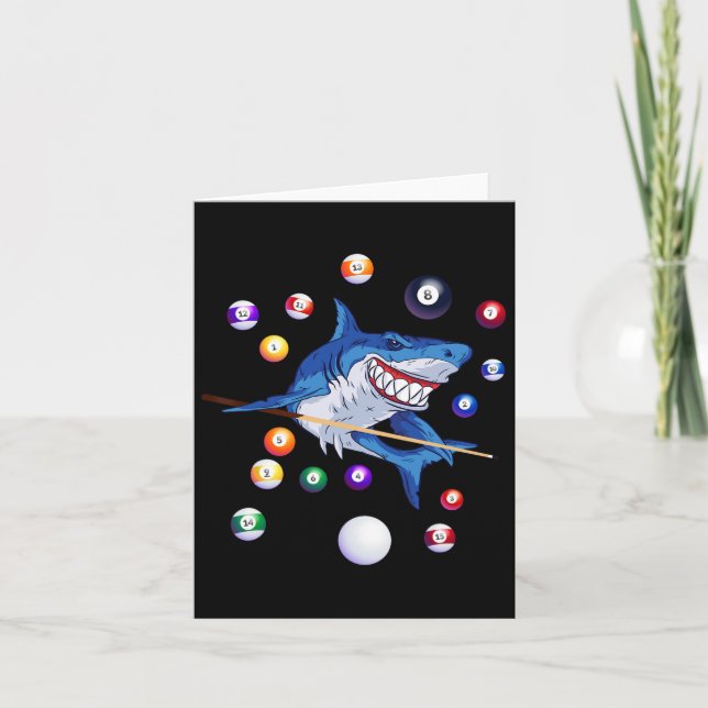 Billiards Shark Billiard Player Pool Table Snooker Card (Front)