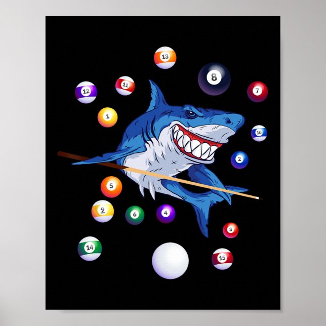 Billiards Shark Billiard Player Pool Table Snooker Poster (Front)