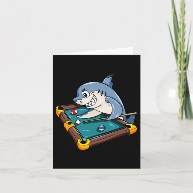 Billiards Shark Pool Snooker Player Gift  Card (Front)