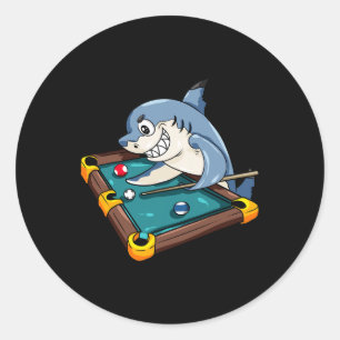 Billiards Shark Pool Snooker Player Gift Classic Round Sticker