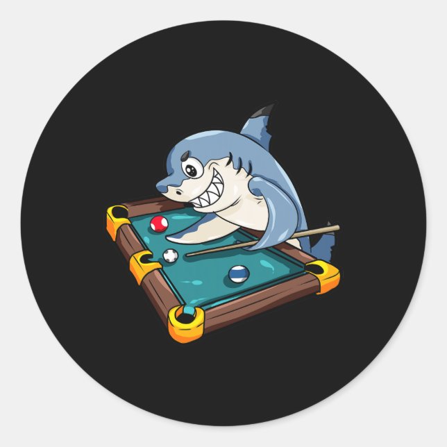 Billiards Shark Pool Snooker Player Gift  Classic Round Sticker (Front)