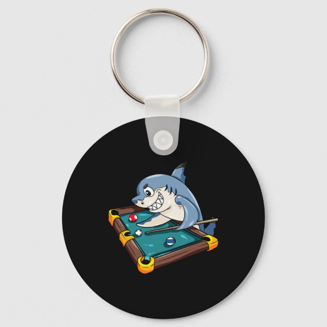 Billiards Shark Pool Snooker Player Gift  Key Ring (Front)