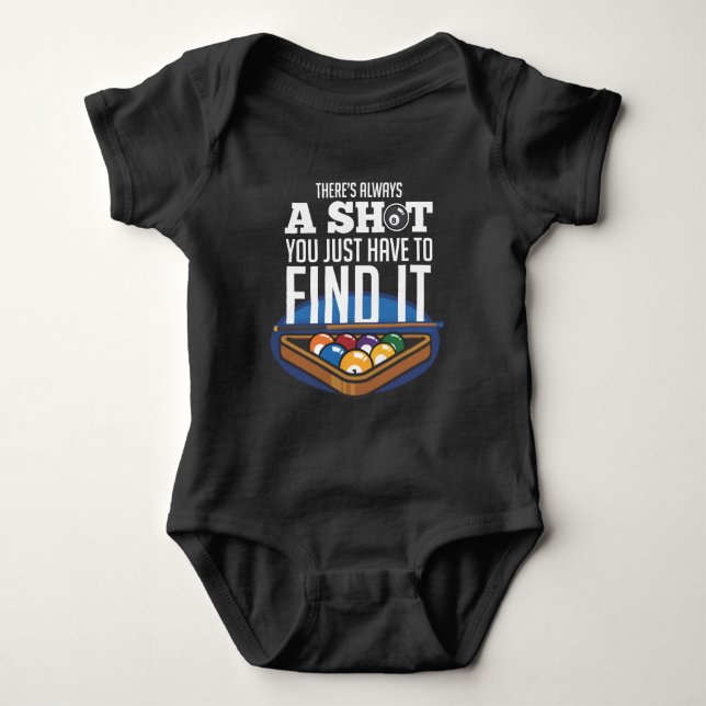 Billiards Shot Quote Pool Player Humor Baby Bodysuit (Front)