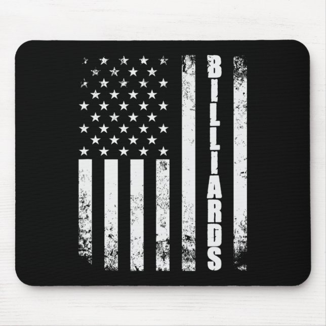 Billiards Snooker American Flag Usa Games Sport Bi Mouse Pad (Front)