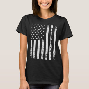Billiards Snooker American Flag Usa Games Sport Bi T-Shirt