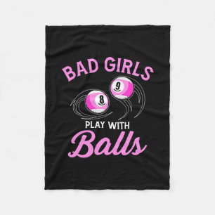 Billiards Snooker Girls Play With Billiard Balls Fleece Blanket