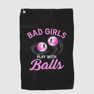Billiards Snooker Girls Play With Billiard Balls Golf Towel