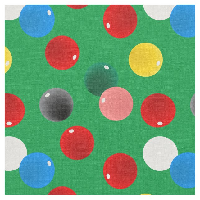 Billiards Snooker Pool Balls Pattern on Green Fabric (Close Up)