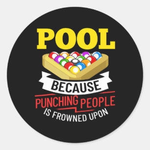 Billiards Snooker Pool Game Player Sports Competit Classic Round Sticker