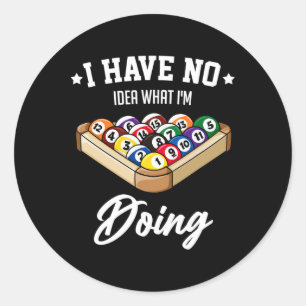 Billiards Snooker Pool Game Player Sports Competit Classic Round Sticker