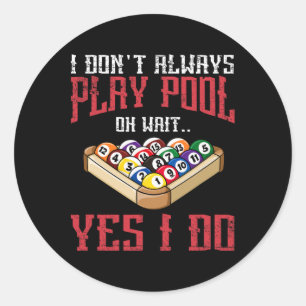 Billiards Snooker Pool Game Player Sports Competit Classic Round Sticker