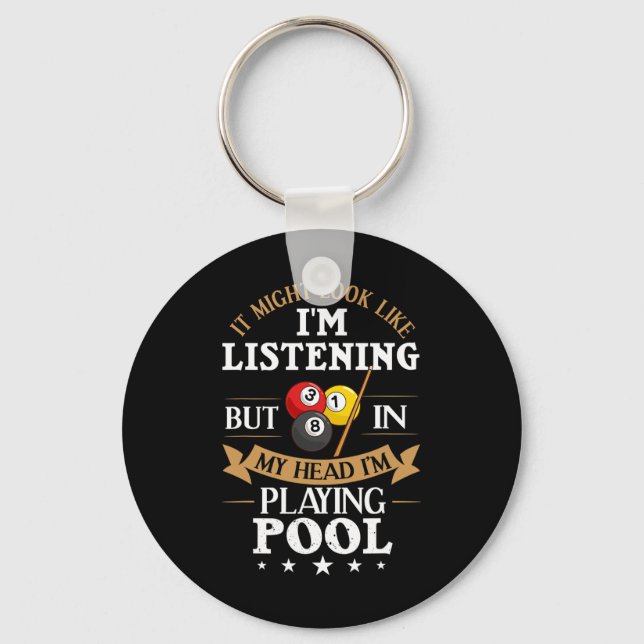 Billiards Snooker Pool Game Player Sports Competit Key Ring (Front)