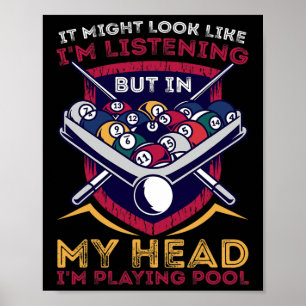 Billiards Snooker Pool Game Player Sports Competit Poster