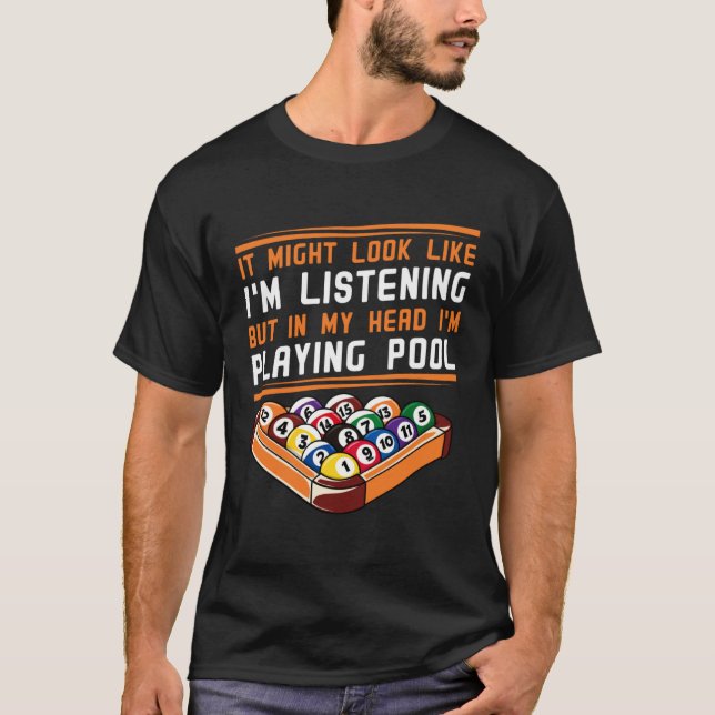 Billiards Snooker Pool Game Player Sports Competit T-Shirt (Front)