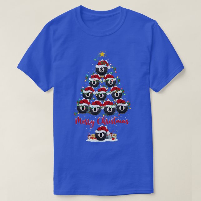 Billiards Sports Matching Santa Billiards Christma T-Shirt (Design Front)