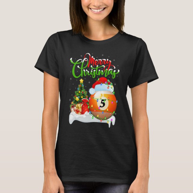 Billiards Sports  Xmas Decorations Billiards Chris T-Shirt (Front)