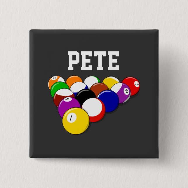 Billiards template, popular design 15 cm square badge (Front)