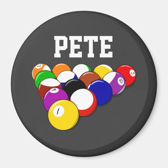 Billiards template, popular design magnet (Front)