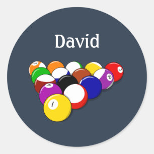 Billiards template, ready to personalise classic round sticker