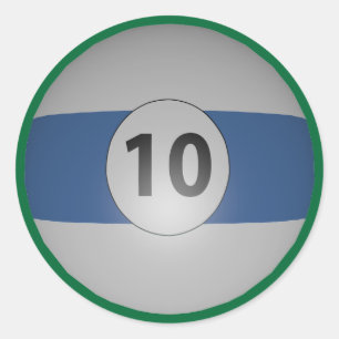 Billiards Ten Ball Classic Round Sticker