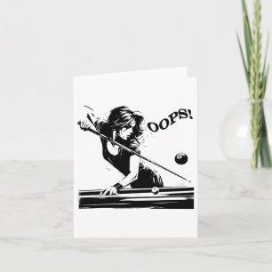 Billiards - The 8 Ball. Funny Girl Fails. For Bill Card