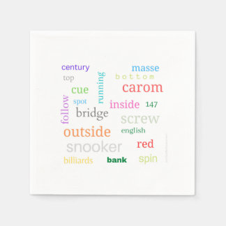 Billiards themed napkins 