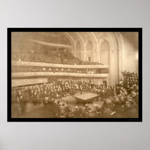 Billiards Tournament Photo 1908 Poster