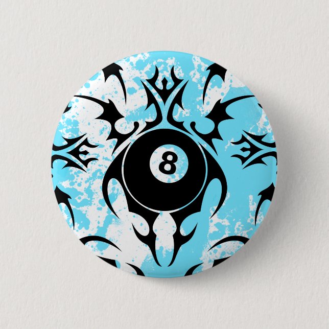 billiards. tribal. 6 cm round badge (Front)