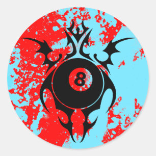 billiards. tribal. classic round sticker