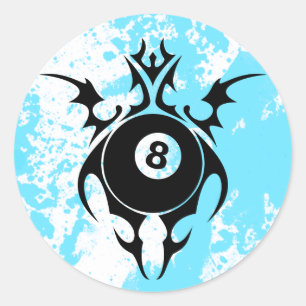 billiards. tribal. classic round sticker