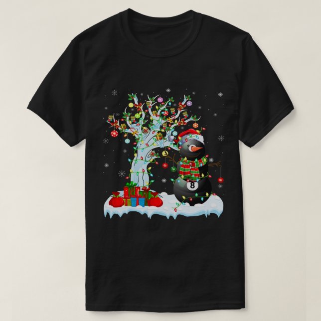 Billiards USA American Flag Billiard Player Snooke T-Shirt (Design Front)