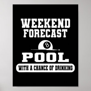 Billiards Weekend Forecast Billiard Pool Players F Poster