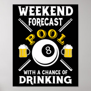 Billiards Weekend Forecast Pool With A Chance Of D Poster