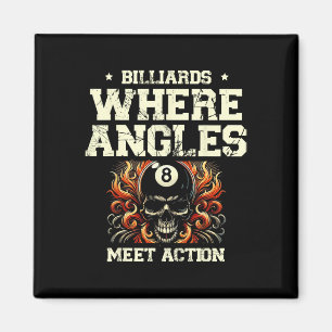 Billiards Where Angles Meet Action Billiard Cue Po Magnet