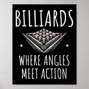 Billiards Where Angles Meet Action Pool 1  Poster