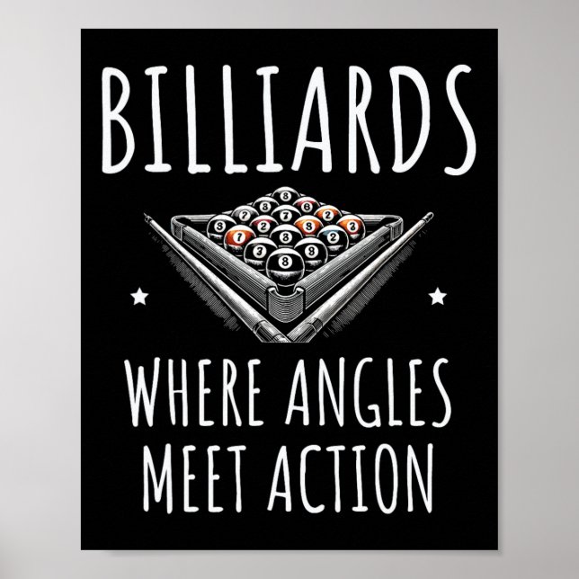 Billiards Where Angles Meet Action Pool 1  Poster (Front)