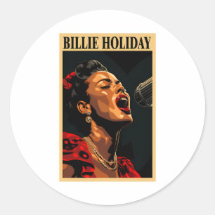 Billie Holiday Classic Round Sticker