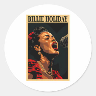 Billie Holiday Classic Round Sticker