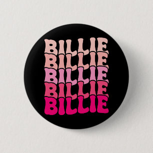 Billie Personalised Name I Love Billie Groovy 80's 6 Cm Round Badge
