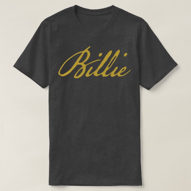 Billie Typography Gold Script T-Shirt (Design Front)
