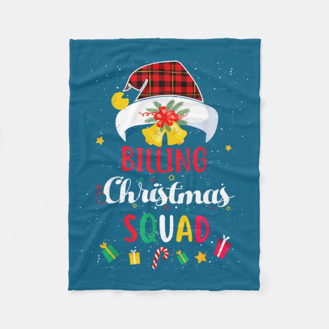 Billing Christmas Squad Santa Hat Billing Speciali Fleece Blanket (Front)
