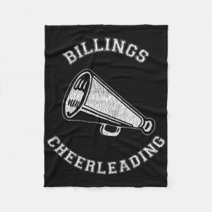 Billings Cheer Distressed Retro 90's Cheerleader  Fleece Blanket