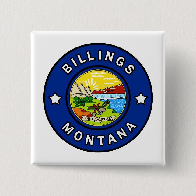 Billings Montana 15 Cm Square Badge (Front)