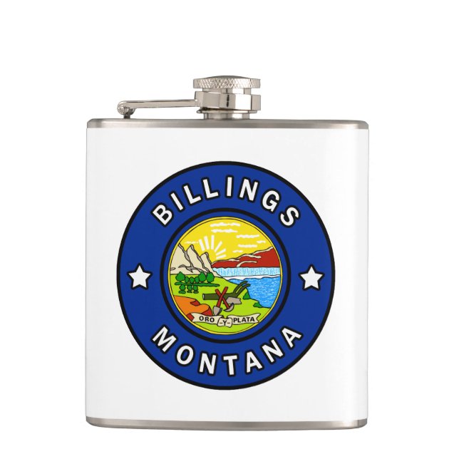 Billings Montana Hip Flask (Front)