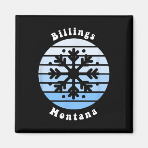 Billings Montana Snowflake Christmas Winter Souven Magnet