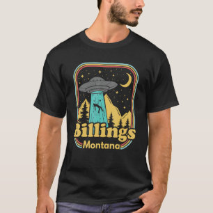 Billings Montana Ufo Alien Hunter 80s Retro State T-Shirt