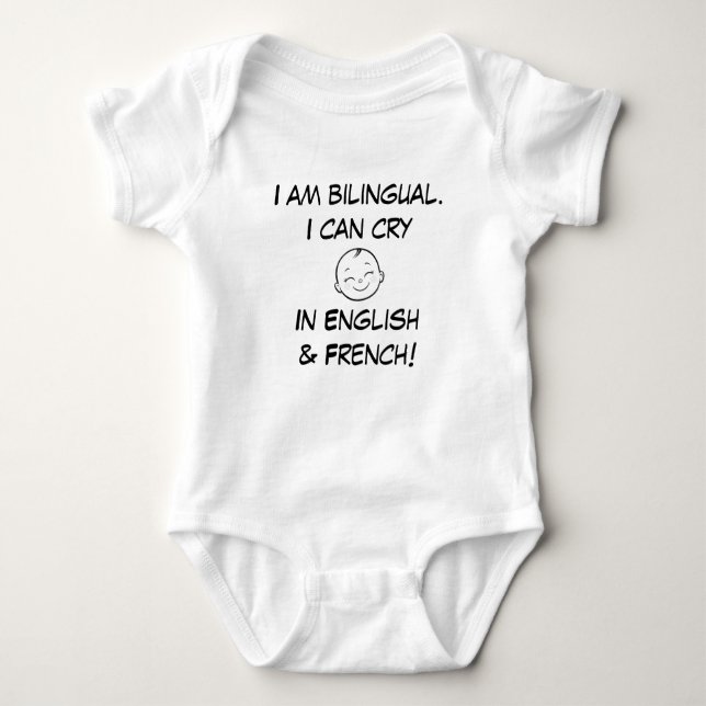 Billingual Baby, Onepiece, Custom Funny Baby Gift, Baby Bodysuit (Front)