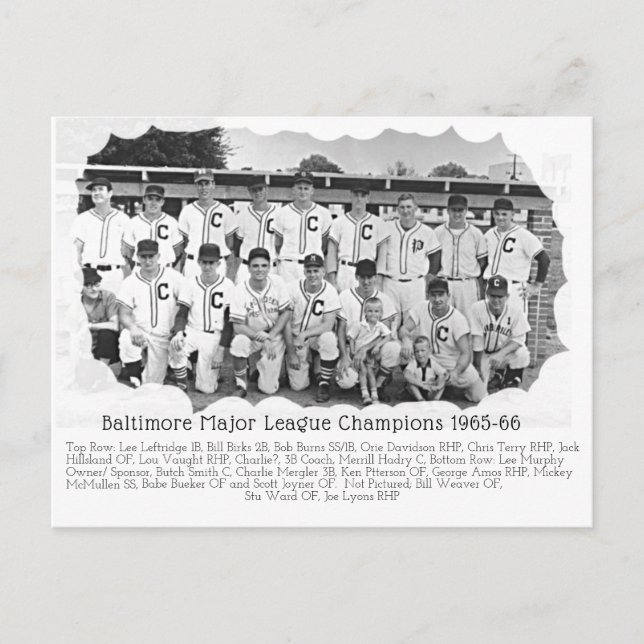 BILLY BIRKS 1965-66 BASEBALL     -   Postcar Postcard (Front)