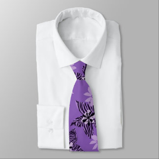 Billy Bong Hawaiian - Purple Passion Flower Satin Tie